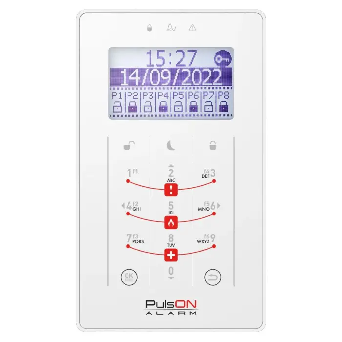 KLAWIATURA SENSORYCZNA DO CENTRALI ALARMOWEJ PULSON-LCD/T-WH