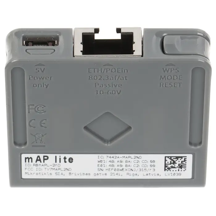 PUNKT DOSTĘPOWY RBMAPL-2ND mAP lite, 2.4 GHz 300 Mb/s MIKROTIK