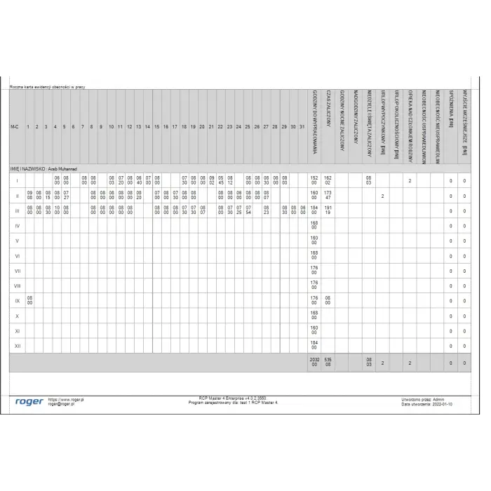 OPROGRAMOWANIE RCPM4-100 ROGER