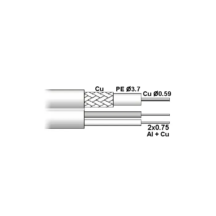 KABEL CCTV RG-59+2X0.75/ZEL/200