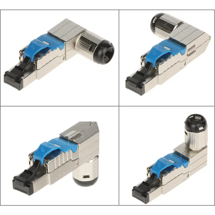 WTYK MODULARNY KĄTOWY EKRANOWANY RJ45/FTP6A-HAND-KAT