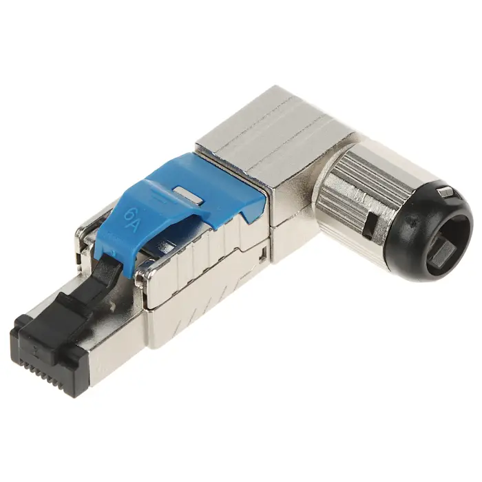 WTYK MODULARNY KĄTOWY EKRANOWANY RJ45/FTP6A-HAND-KAT