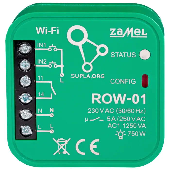 INTELIGENTNY PRZEŁĄCZNIK ROW-01 Wi-Fi 230 V AC ZAMEL