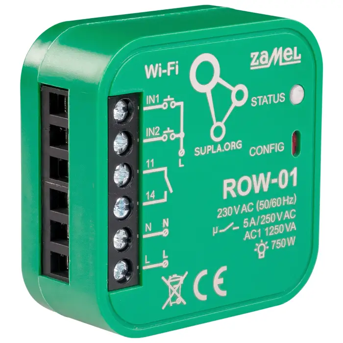 INTELIGENTNY PRZEŁĄCZNIK ROW-01 Wi-Fi 230 V AC ZAMEL