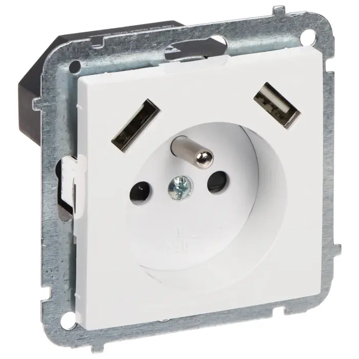 GNIAZDO POJEDYNCZE Z ZASILACZEM USB SANTRA/4188-10/EPN 230 V 16 A Elektro-Plast