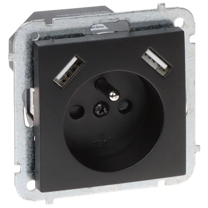 GNIAZDO POJEDYNCZE Z ZASILACZEM USB SANTRA/4188-19/EPN 230 V 16 A Elektro-Plast