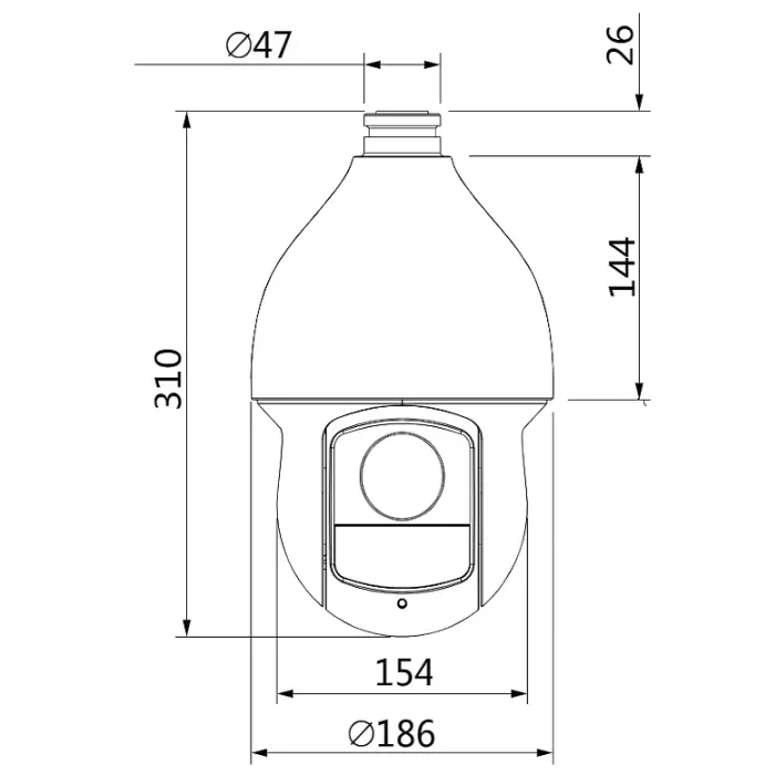 KAMERA HD-CVI SZYBKOOBROTOWA ZEWNĘTRZNA SD59225DB-HC - 1080p 4.8 ... 120 mm DAHUA