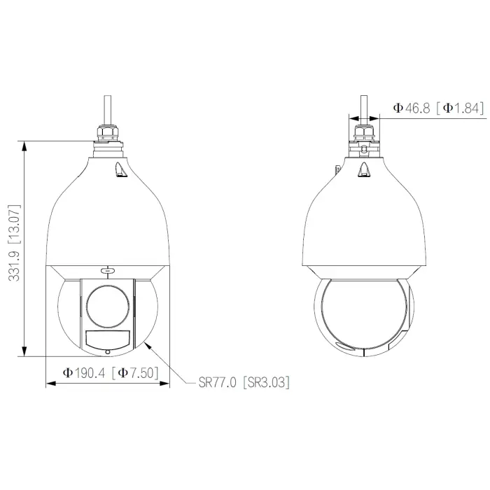 KAMERA IP SZYBKOOBROTOWA ZEWNĘTRZNA SD5A232GB-HNR - 1080p 4.5 ... 144 mm DAHUA