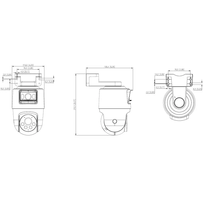 KAMERA PT IP OBROTOWA ZEWNĘTRZNA SDT2A200-2F-NB-A-PV WizSense Smart Dual Light - 1080p 4 mm DAHUA