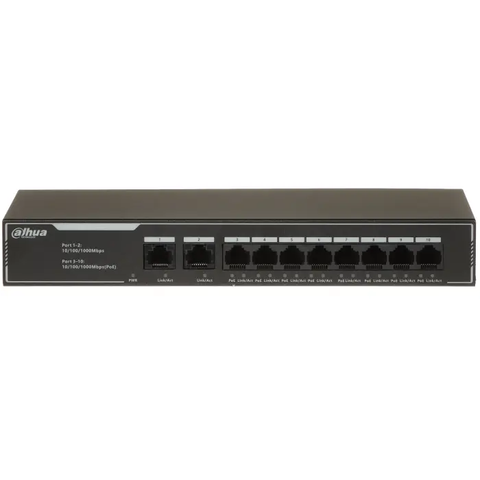 SWITCH POE SG1010LP 8-PORTOWY DAHUA