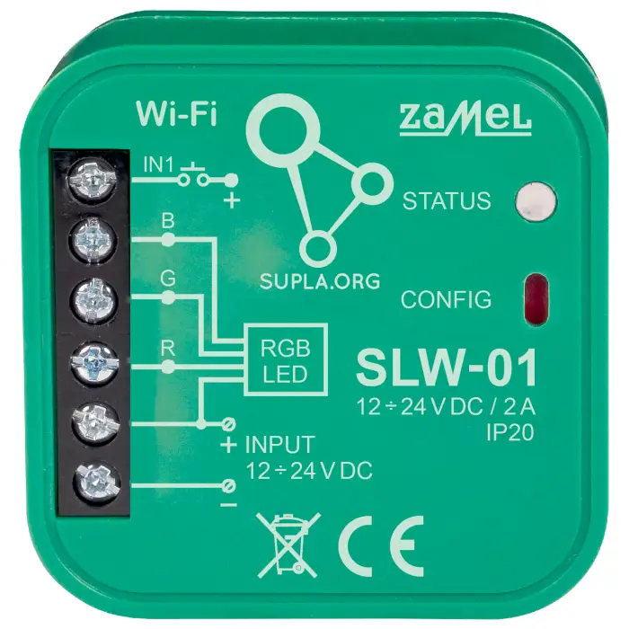 INTELIGENTNY STEROWNIK OŚWIETLENIA LED SLW-01 Wi-Fi, SUPLA 12 ... 24 V DC ZAMEL