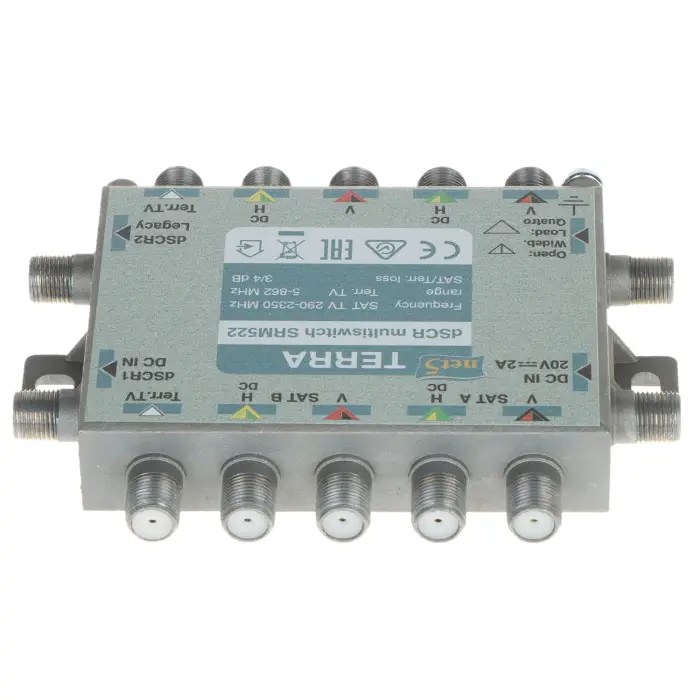 MULTISWITCH PRZELOTOWY UNICABLE I/II SRM-522 5 WEJŚĆ / 5 WYJŚĆ + 2 WYJŚCIA UNICABLE TERRA