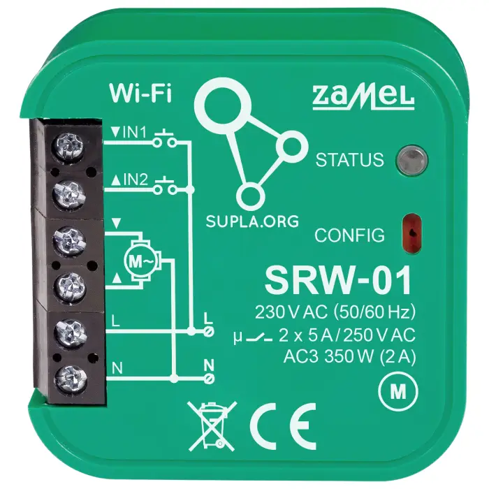 INTELIGENTNY STEROWNIK ROLET SRW-01 Wi-Fi 230 V AC ZAMEL