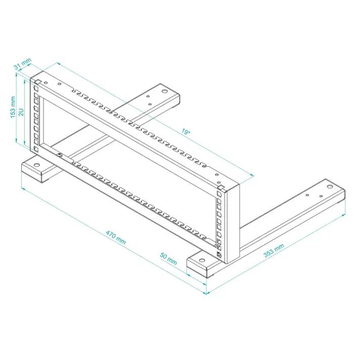 STOJAK RACK STR19-2U-B STALFLEX