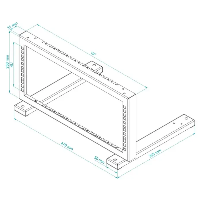 STOJAK RACK STR19-4U-B STALFLEX