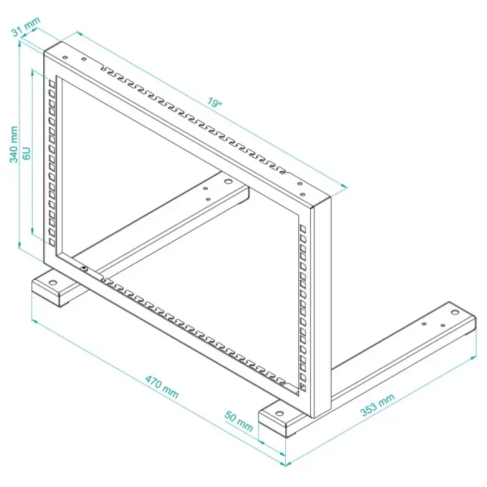 STOJAK RACK STR19-6U-B STALFLEX