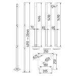 SŁUP TELETECHNICZNY 4 m STT-60-70/4M