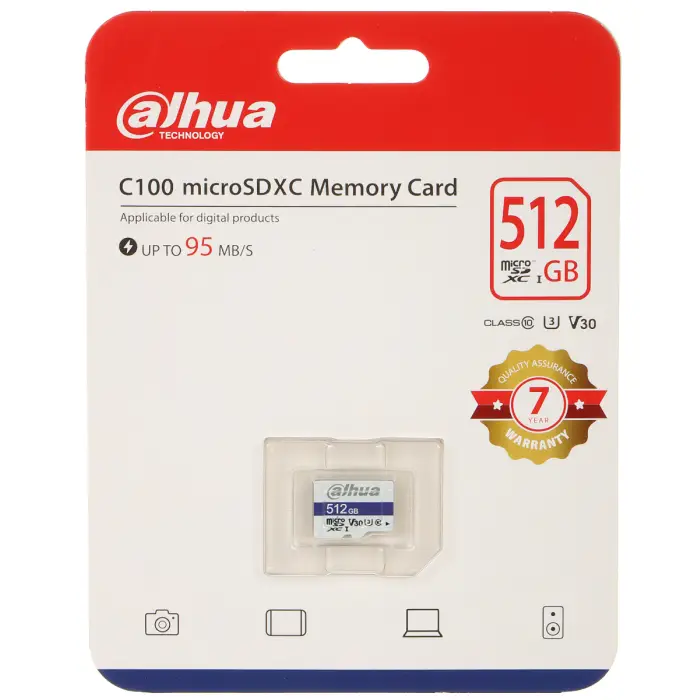 KARTA PAMIĘCI TF-C100/512GB microSD UHS-I, SDXC 512 GB DAHUA