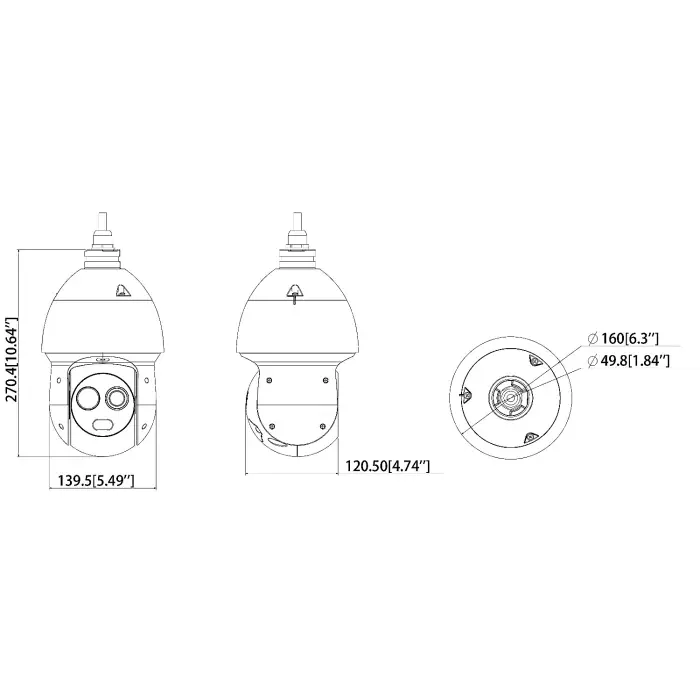 HYBRYDOWA KAMERA TERMOWIZYJNA IP TPC-SD2221-B7F8 7 mm - 960p, 8 mm - 1080p DAHUA