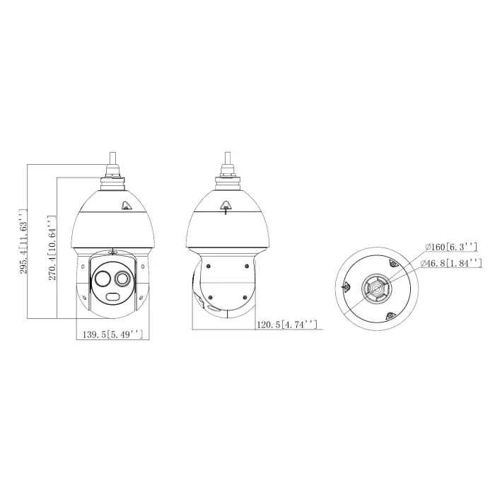 HYBRYDOWA KAMERA TERMOWIZYJNA IP TPC-SD2241-TB7F8-S2 7 mm - 960p, 8 mm - 4 Mpx DAHUA