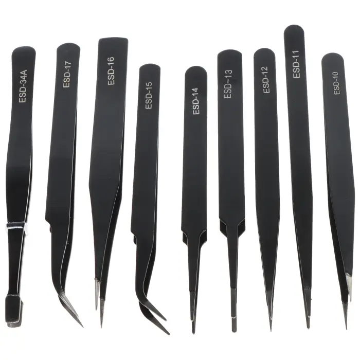 ZESTAW PĘSET PRECYZYJNYCH TWEEZERS-SET/1 9 SZT.