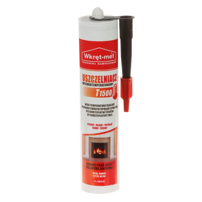 USZCZELNIACZ WYSOKOTEMPERATUROWY UWT-310-CZ KARTUSZ 310 ml CZARNY WKRĘT-MET KLIMAS