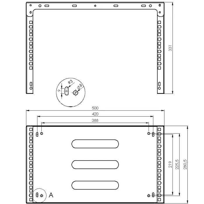 UCHWYT DO URZĄDZEŃ RACK WRH19-6U/4U-330B STALFLEX