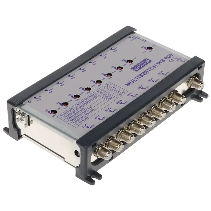 WZMACNIACZ MAGISTRALI MULTISWITCHOWEJ WS-909 9 WEJŚĆ / 9 WYJŚĆ TELMOR