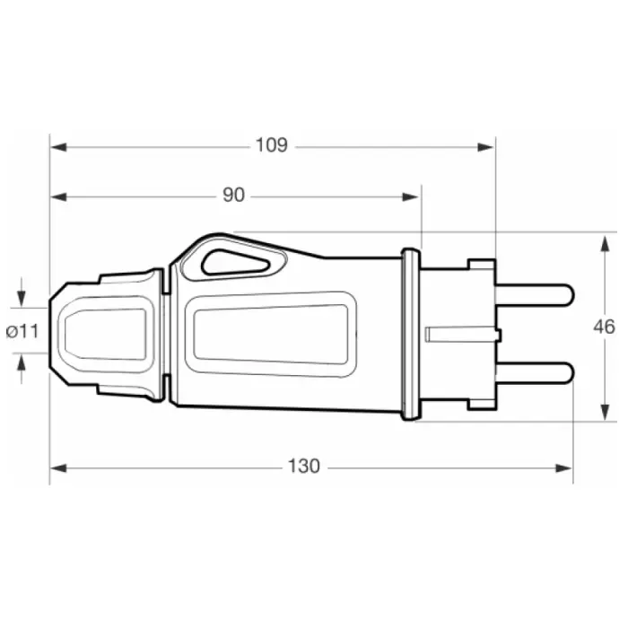 WTYCZKA PRZENOŚNA XF1165-EPN 250 V 16 A Famatel