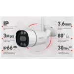 Zestaw do monitoringu bezprzewodowego WiFi 2 kamery 3Mpx, IR 30m