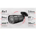 Zestaw do monitoringu 2 kamery 4K 8 Mpx, IR 30m, dysk 1TB, kolor grafitowy