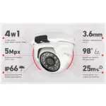 Zestaw monitoringu 4 kamery 5Mpx, IR 25m, dysk 1TB