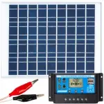 Zestaw solarny fotowoltaiczny 20W 12V (Panel solarny 20W, Regulator napięcia 10A ,Akumulator)