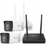 WIFIKIT-B4-4CH - Zestaw do monitoringu WiFi EasyLink, 2x Kamera 4Mpx, Rejestrator NVS - HiLook by Hikvision