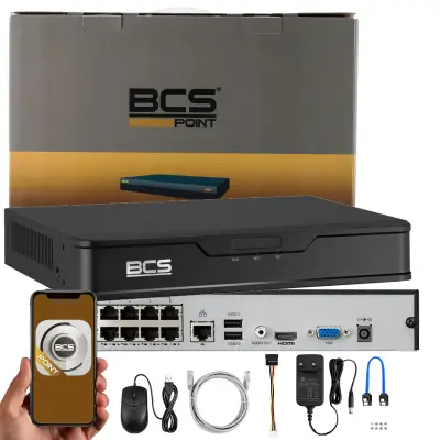 Rejestrator IP BCS-P-NVR0801-4KE-8P-III 8 kanałowy BCS