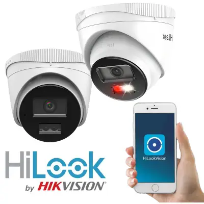 Kamera kopułkowa IP 2Mpx, IPCAM-T2-30DL 2.8mm, Mikrofon, Smart Hybrid Light - Hilook by Hikvision