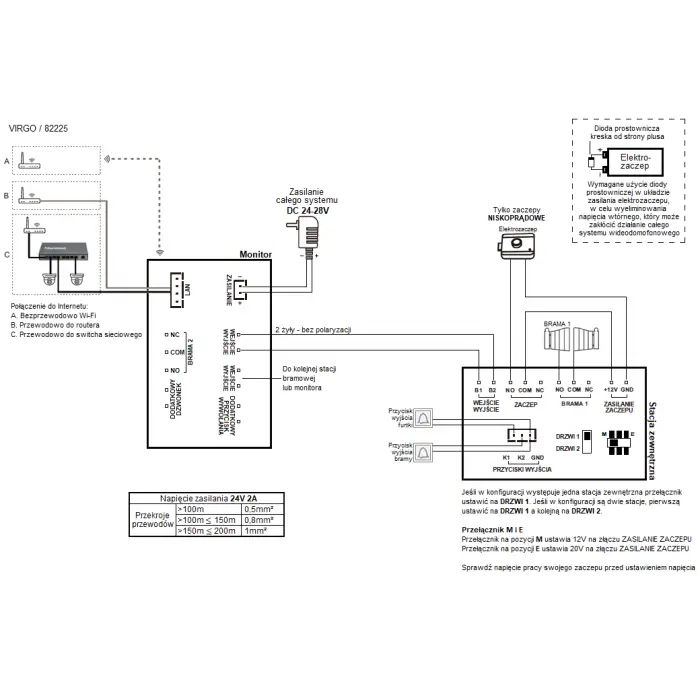 Ekskluzywny Lustrzany wideodomofon zestaw wideodomofonowy Monitor Verus One PLUS (M) 8 