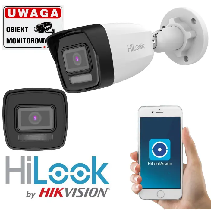 Kamera tubowa IP 4Mpx IPCAM-B4-30DL , 2.8mm, Mikrofon, Dual Light - Hilook by Hikvision