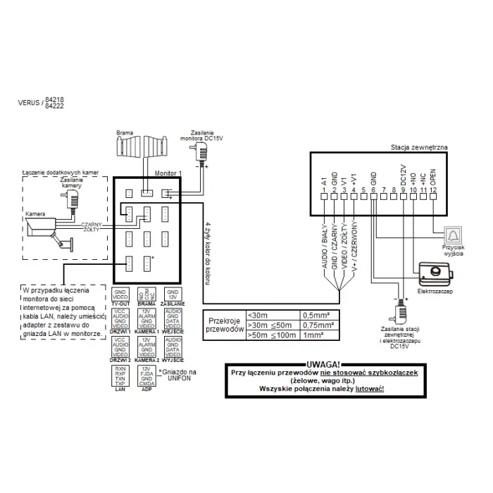 Ekskluzywny Lustrzany wideodomofon zestaw wideodomofonowy Monitor Verus One PLUS (M) 8 