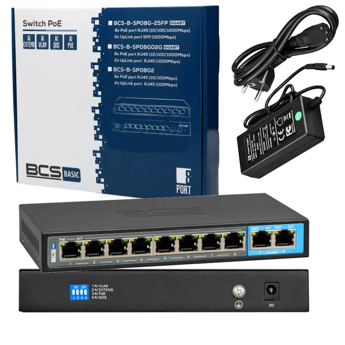 SWITCH POE BCS-B-SP08G02G 8-PORTOWY BCS BASIC GIGABIT