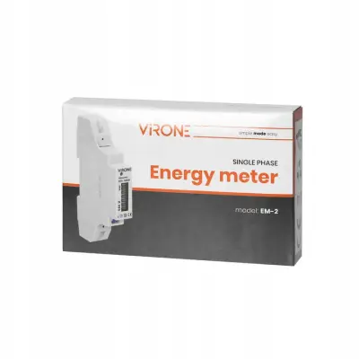 Licznik jednofazowy Virone EM-2 podlicznik energii zużycia prądu 1 fazowy 1v IP54 40A