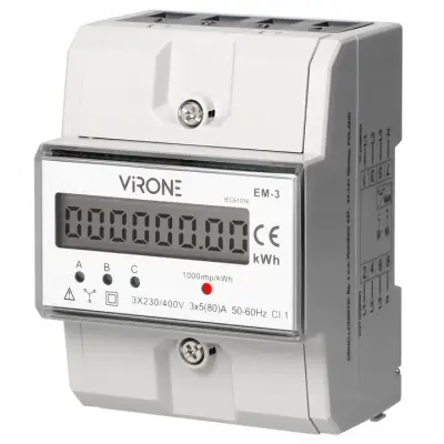 Licznik trójfazowy Virone EM-3 podlicznik energii elektrycznej prądu 3 fazowy